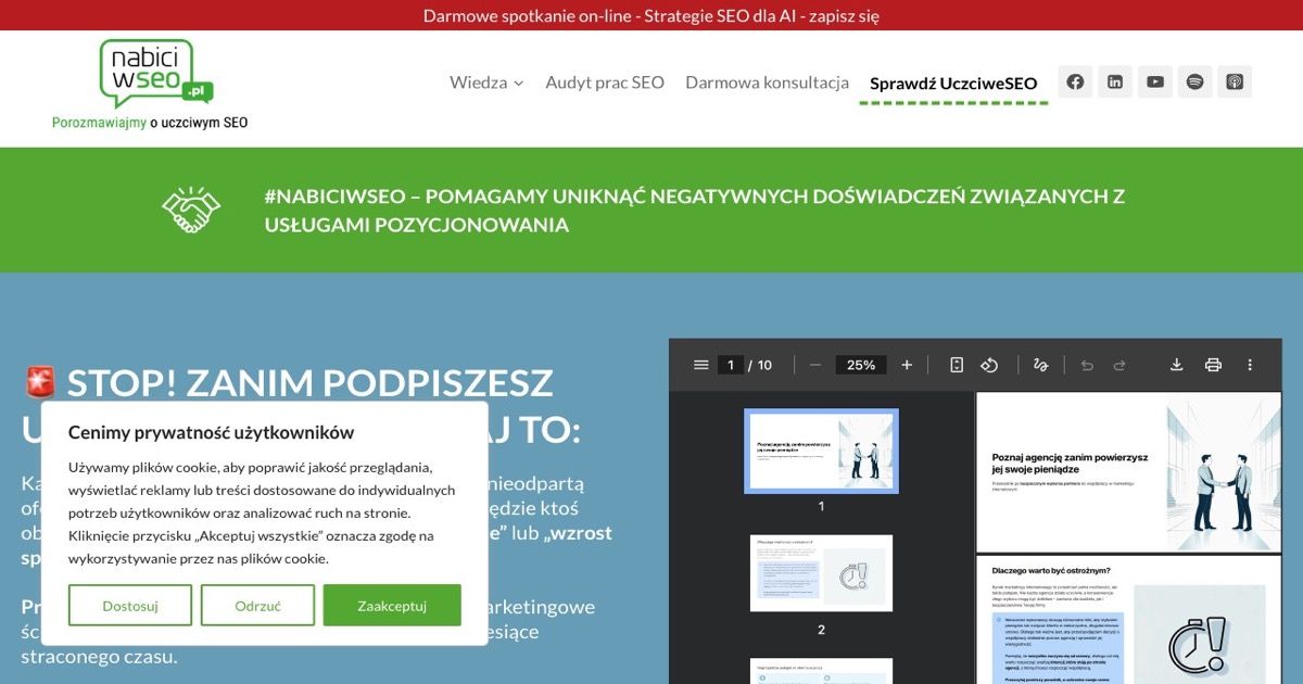 NabiciWSEO - akcja edukacyjna o nieuczciwych praktykach w branży SEO